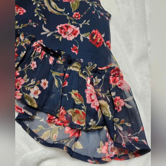 NWT Patrons of Peace Floral Print Tank Top Blouse w/ Ruffle Hem, Sz Medium. - Picture 4 of 12